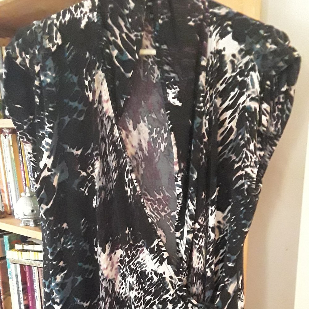 Black and white crossover dress